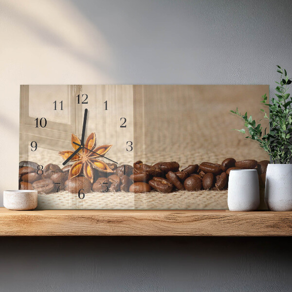 Horizontal wall clock Coffee Beans
