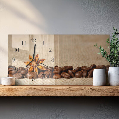 Horizontal wall clock Coffee Beans