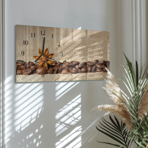 Horizontal wall clock Coffee Beans