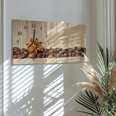 Horizontal wall clock Coffee Beans