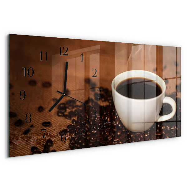 Horizontal wall clock Hot coffee