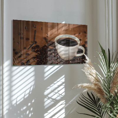 Horizontal wall clock Hot coffee