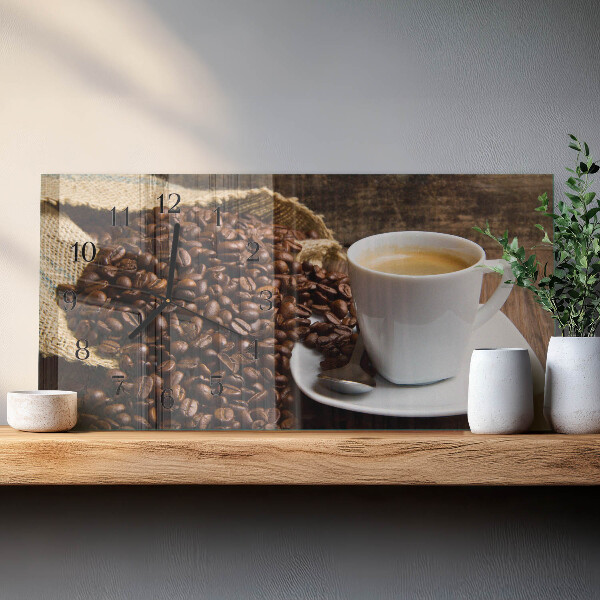 Horizontal wall clock Coffee