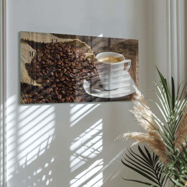Horizontal wall clock Coffee