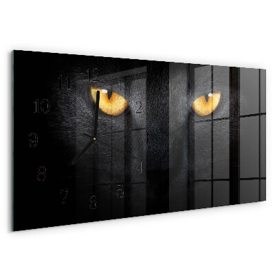 Horizontal wall clock Cat