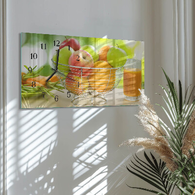 Horizontal wall clock Fruit and juice