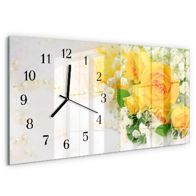 Horizontal wall clock Flowers
