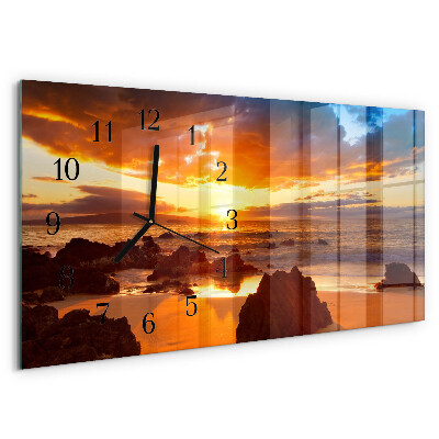 Horizontal wall clock Sunset