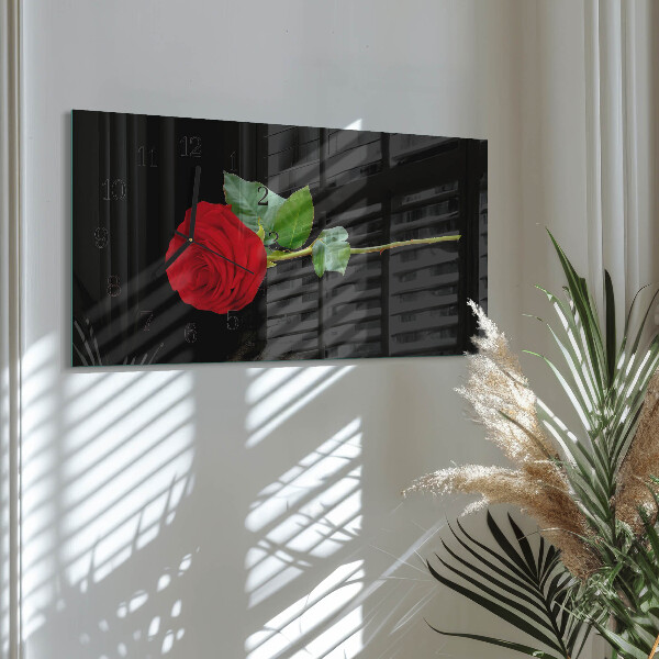 Horizontal wall clock Rose