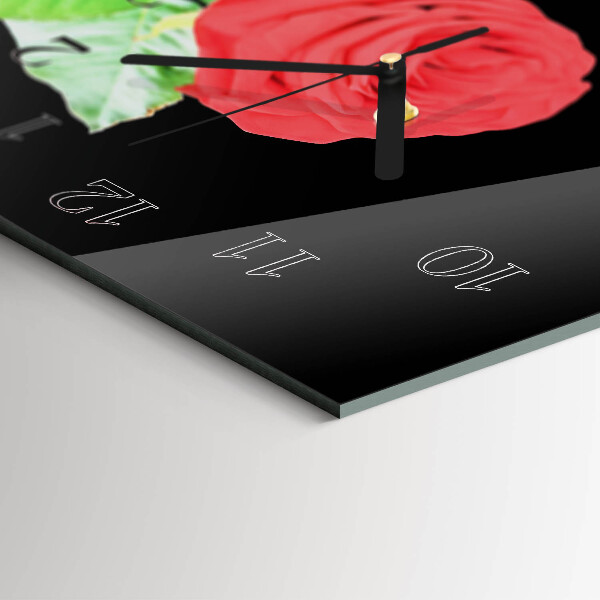Horizontal wall clock Rose