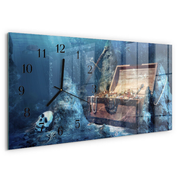 Horizontal wall clock Underwater treasure