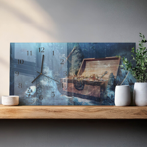 Horizontal wall clock Underwater treasure
