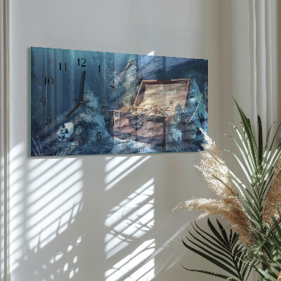 Horizontal wall clock Underwater treasure