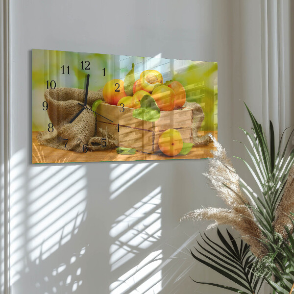 Horizontal wall clock Apricots