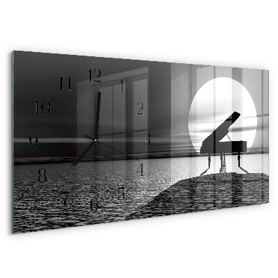 Horizontal wall clock Piano