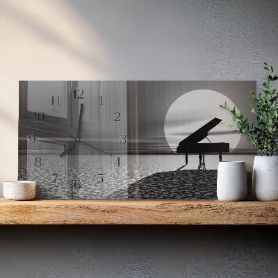 Horizontal wall clock Piano