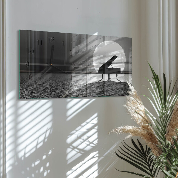Horizontal wall clock Piano