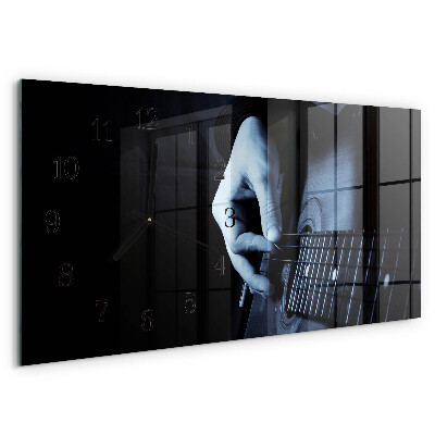Horizontal wall clock Guitarist