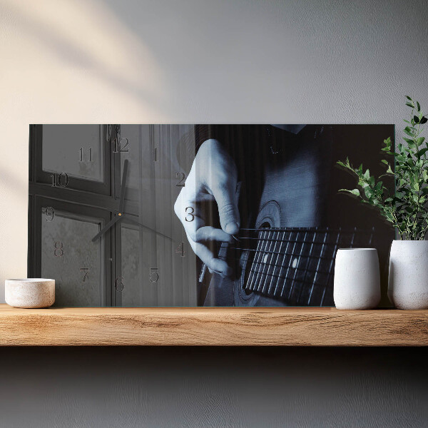Horizontal wall clock Guitarist
