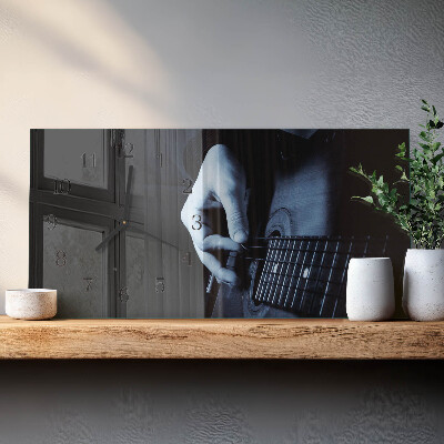 Horizontal wall clock Guitarist