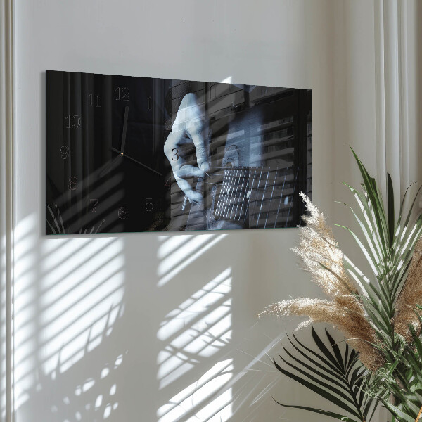 Horizontal wall clock Guitarist