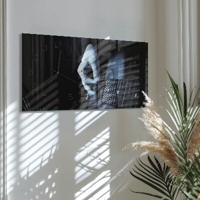 Horizontal wall clock Guitarist