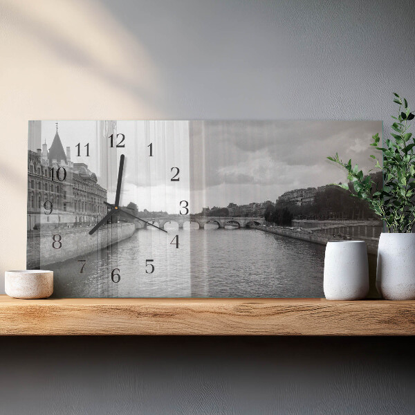 Horizontal wall clock Bridges of Paris
