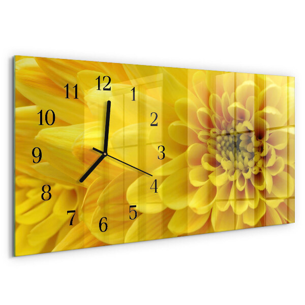 Horizontal wall clock Chrysanthemum