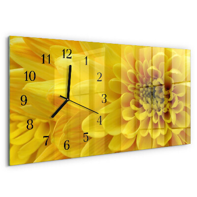 Horizontal wall clock Chrysanthemum
