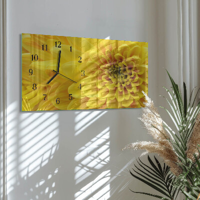 Horizontal wall clock Chrysanthemum