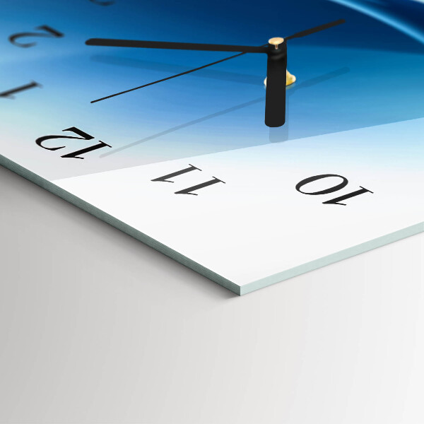 Horizontal wall clock Blue waves