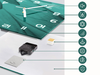 Horizontal wall clock A basket of apples