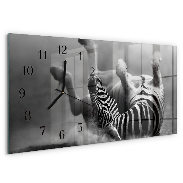 Horizontal wall clock Ribs