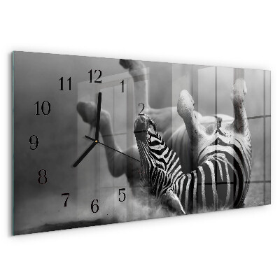 Horizontal wall clock Ribs