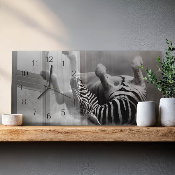 Horizontal wall clock Ribs