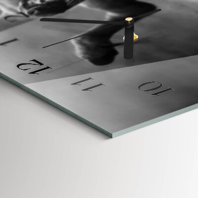Horizontal wall clock Ribs
