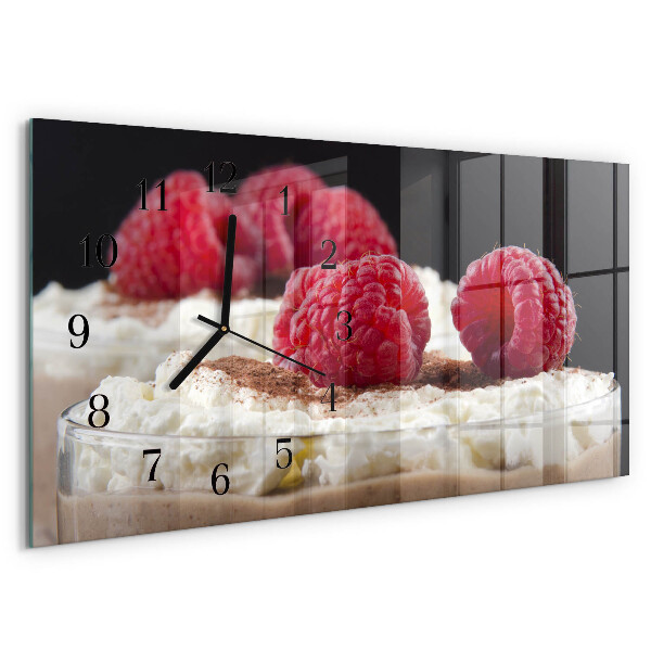 Horizontal wall clock Raspberry dessert