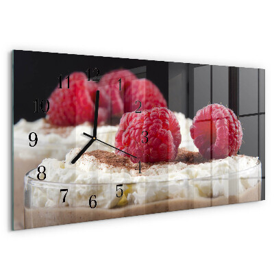 Horizontal wall clock Raspberry dessert