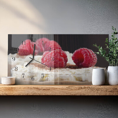 Horizontal wall clock Raspberry dessert