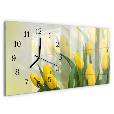 Horizontal wall clock Tulips