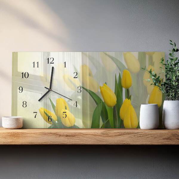 Horizontal wall clock Tulips
