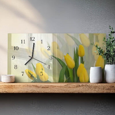 Horizontal wall clock Tulips