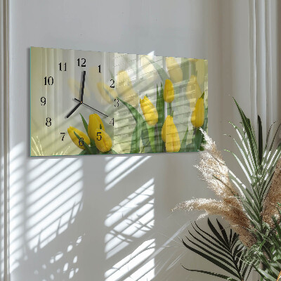 Horizontal wall clock Tulips
