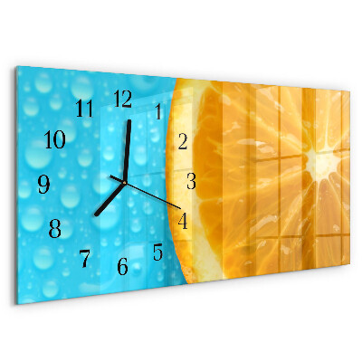 Horizontal wall clock Orange