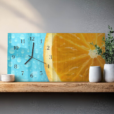 Horizontal wall clock Orange