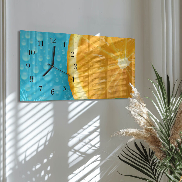 Horizontal wall clock Orange