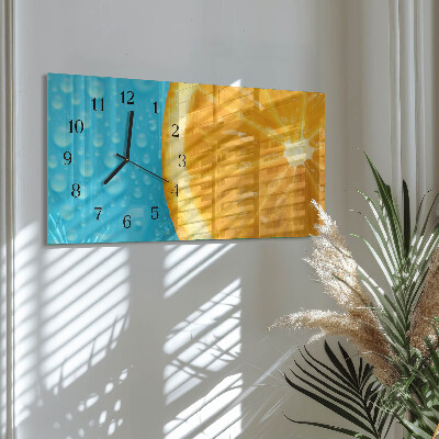 Horizontal wall clock Orange
