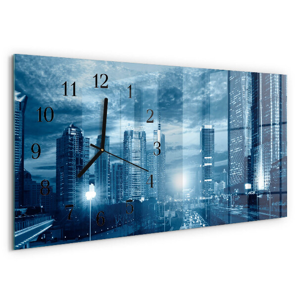 Horizontal wall clock City at night