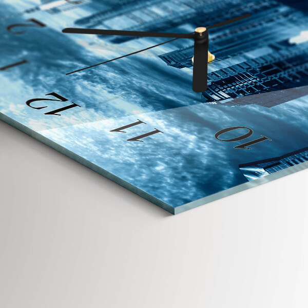 Horizontal wall clock City at night