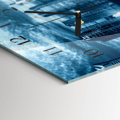 Horizontal wall clock City at night